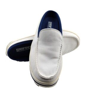 Lands' End White Canvas Mules size 8.5b fits size 9 or 8.5 W